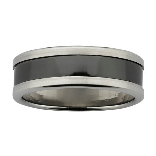 Metal ring with polished Zircon inset  gardiner-brothers