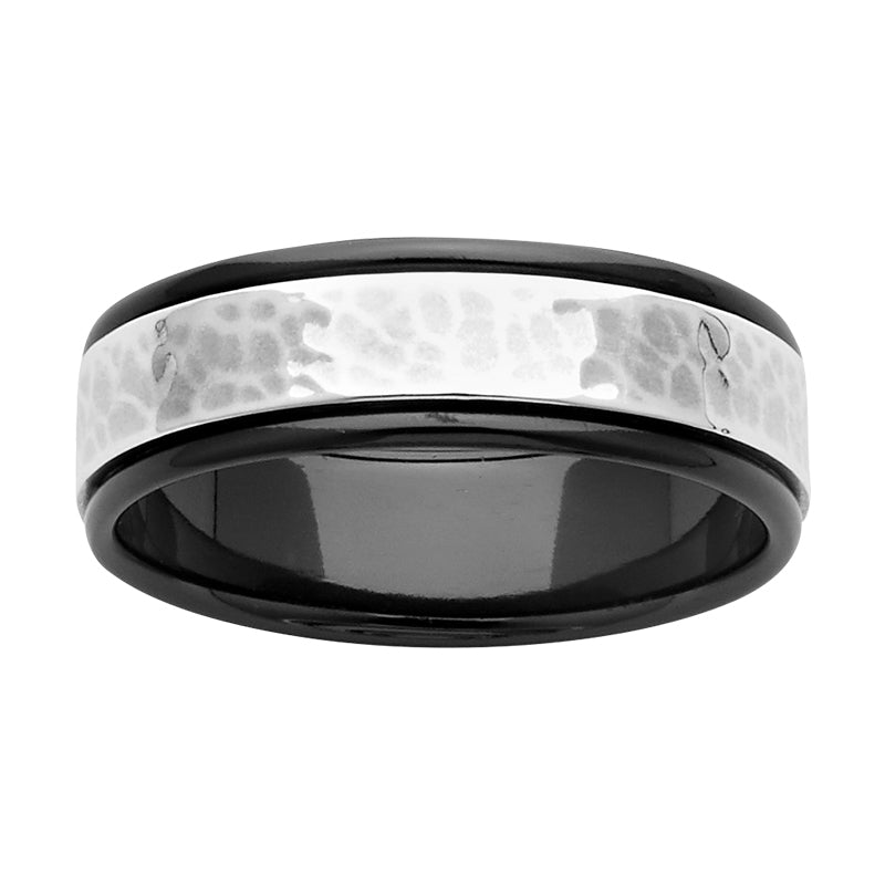 Zircon and Hammered Metal Ring gardiner-brothers