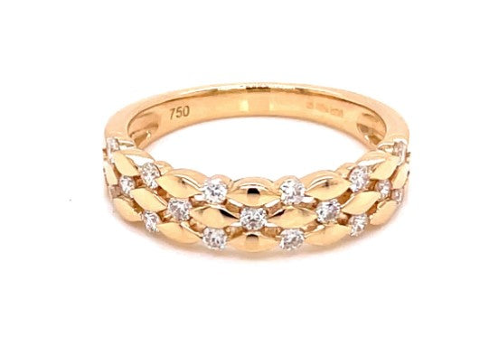 Round Brilliant Cut Diamond, Triple Row Dress Ring Gardiner Brothers