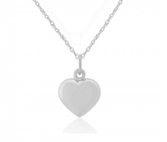 White Gold Heart Style Pendant Gardiner Brothers