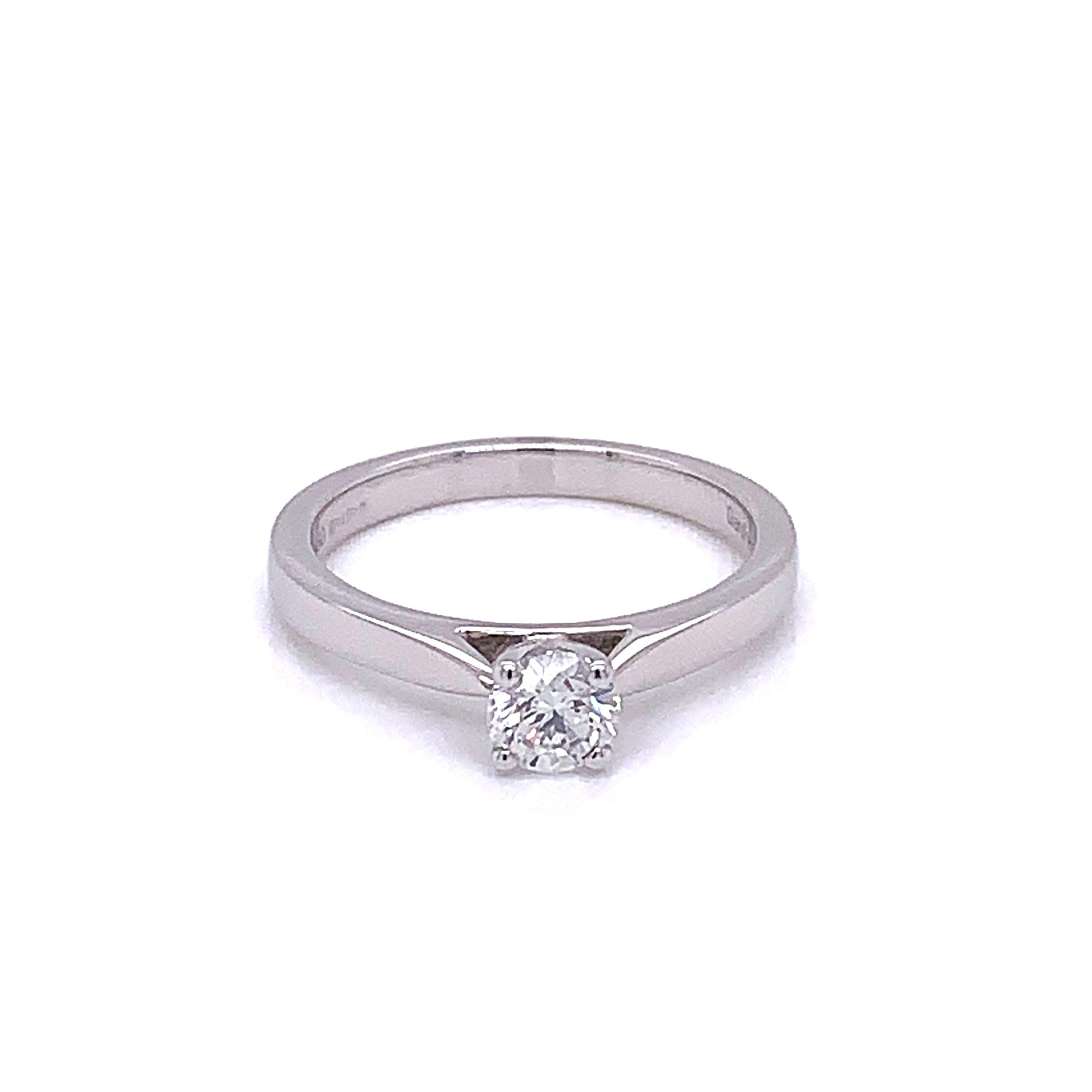 Platinum Round Brilliant Cut Diamond Solitaire Ring - 0.40cts gardiner-brothers