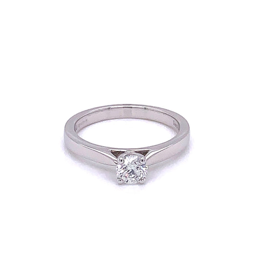 Platinum Round Brilliant Cut Diamond Solitaire Ring - 0.30cts Gardiner Brothers