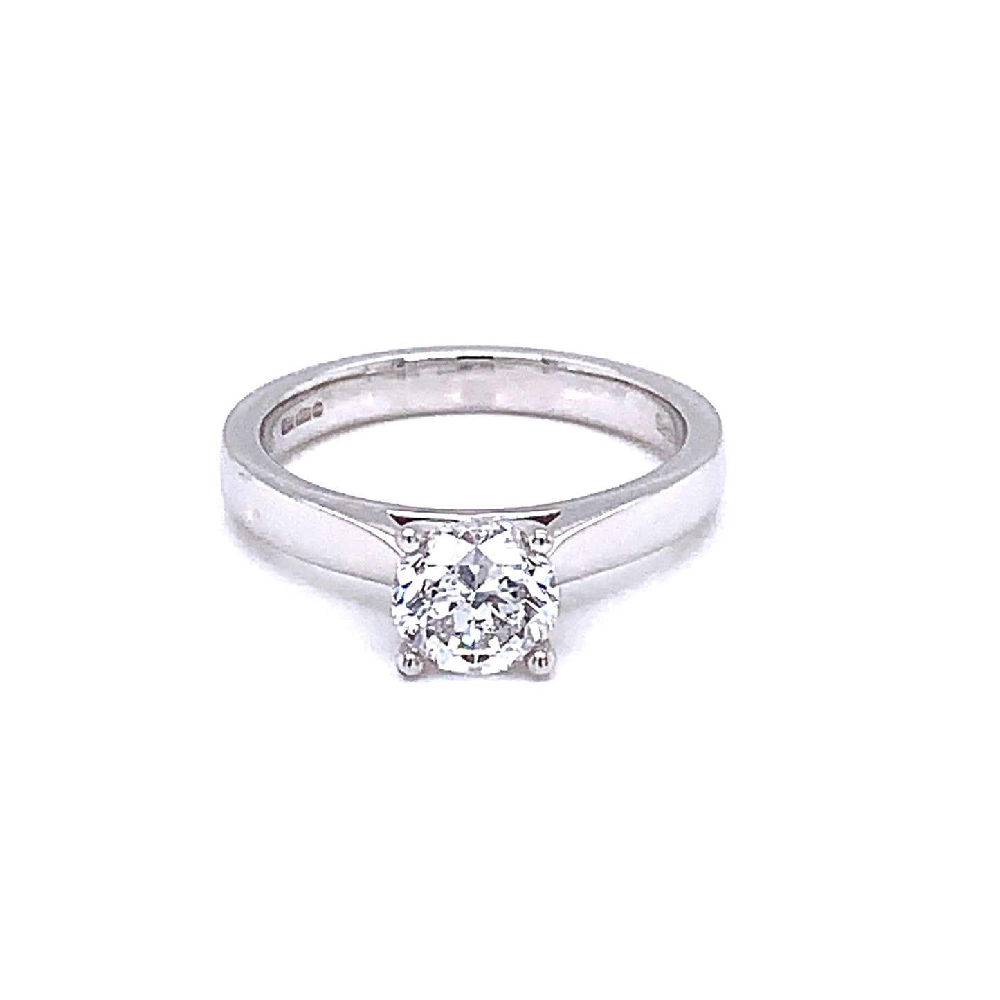 Platinum Round Brilliant Cut Diamond Solitaire Ring - 0.91cts Gardiner Brothers