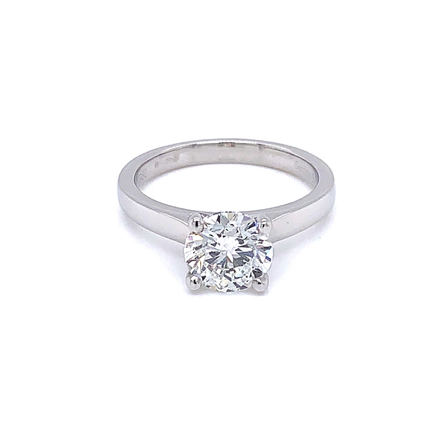 Platinum Round Brilliant Cut Diamond Solitaire Ring - 1.51cts Gardiner Brothers