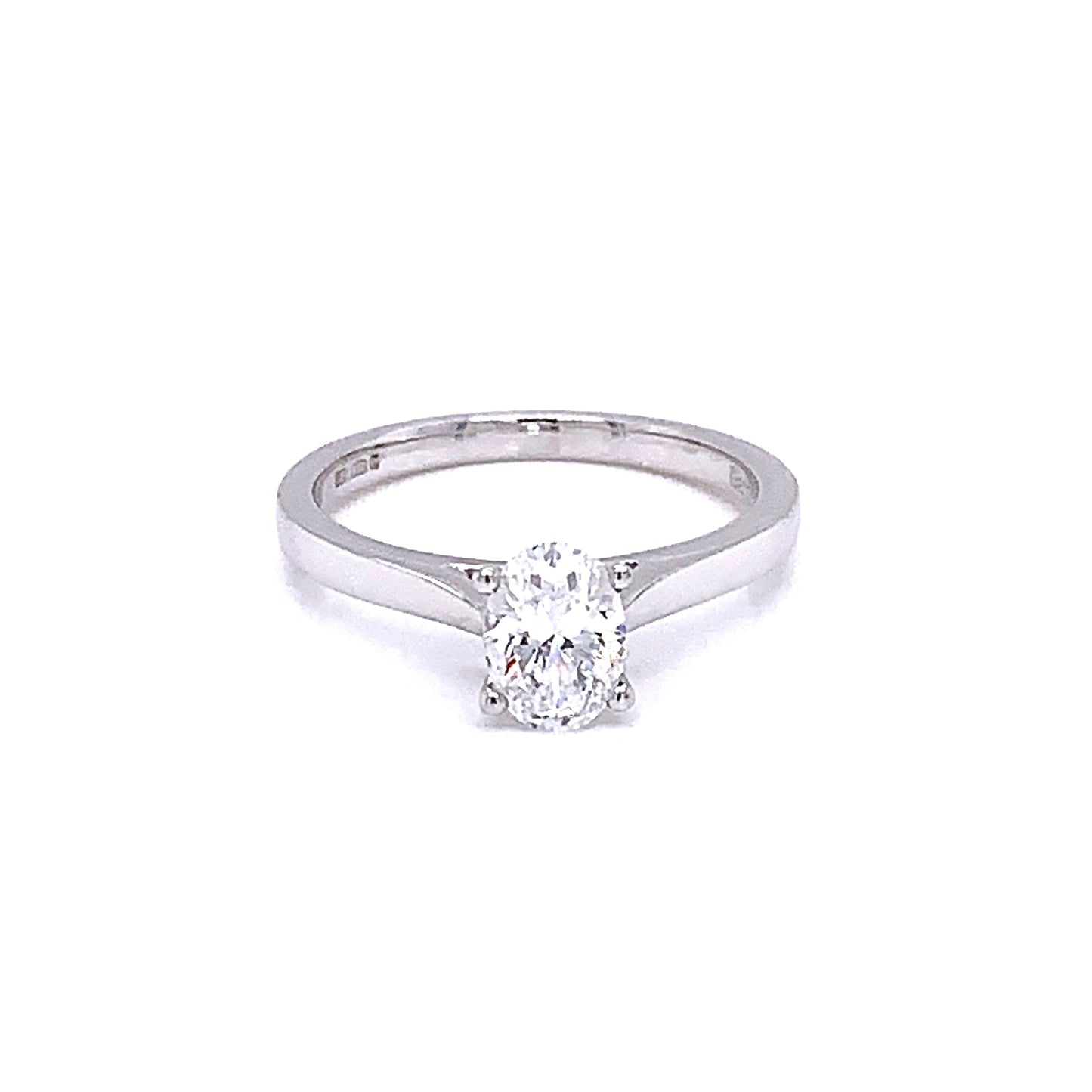 Platinum Oval Cut Diamond Solitaire Ring - 0.70cts gardiner-brothers