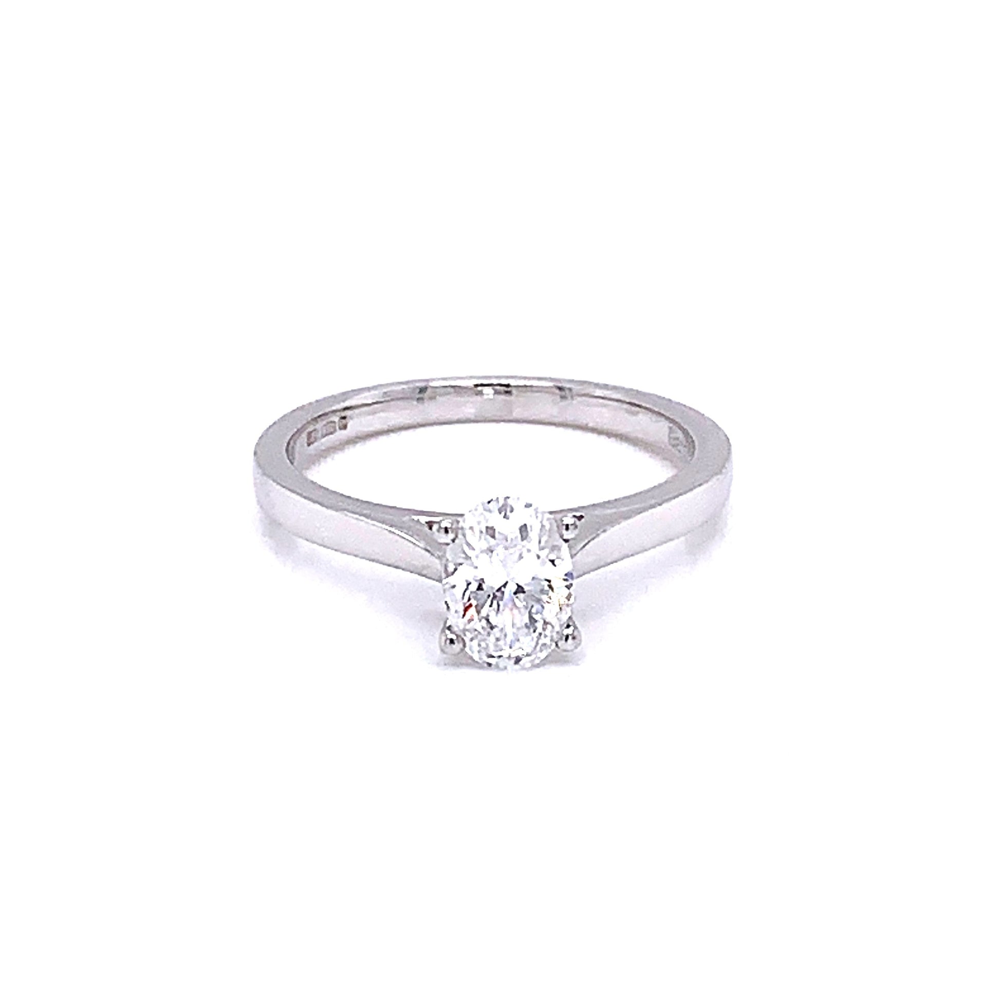 Platinum Oval Cut Diamond Solitaire Ring - 0.70cts gardiner-brothers