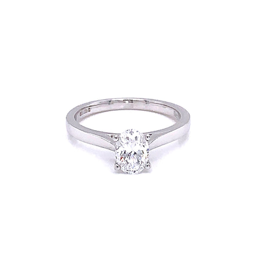 Platinum Oval Cut Diamond Solitaire Ring - 0.70cts gardiner-brothers