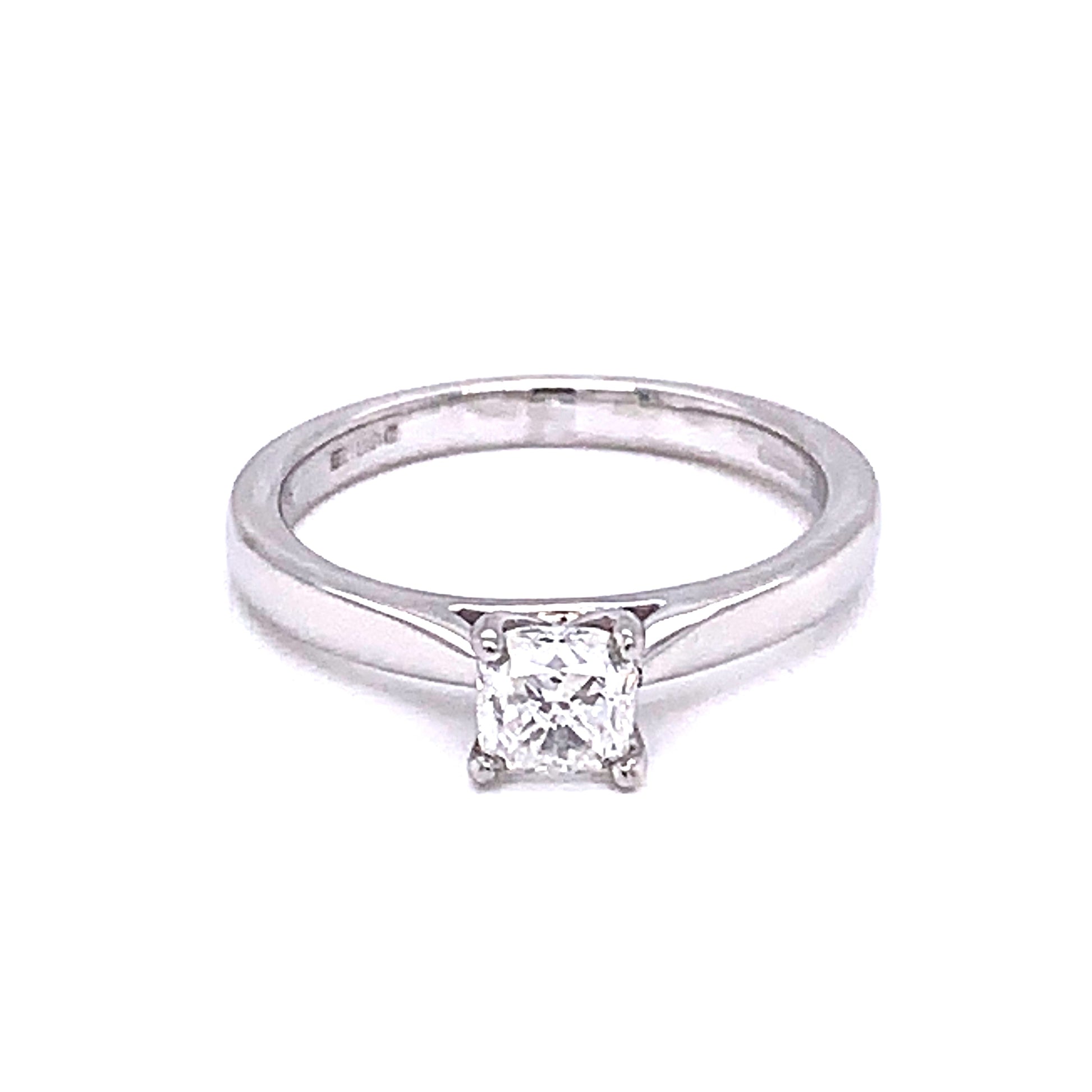 Platinum Cushion Cut Diamond Solitaire Ring - 0.51cts gardiner-brothers