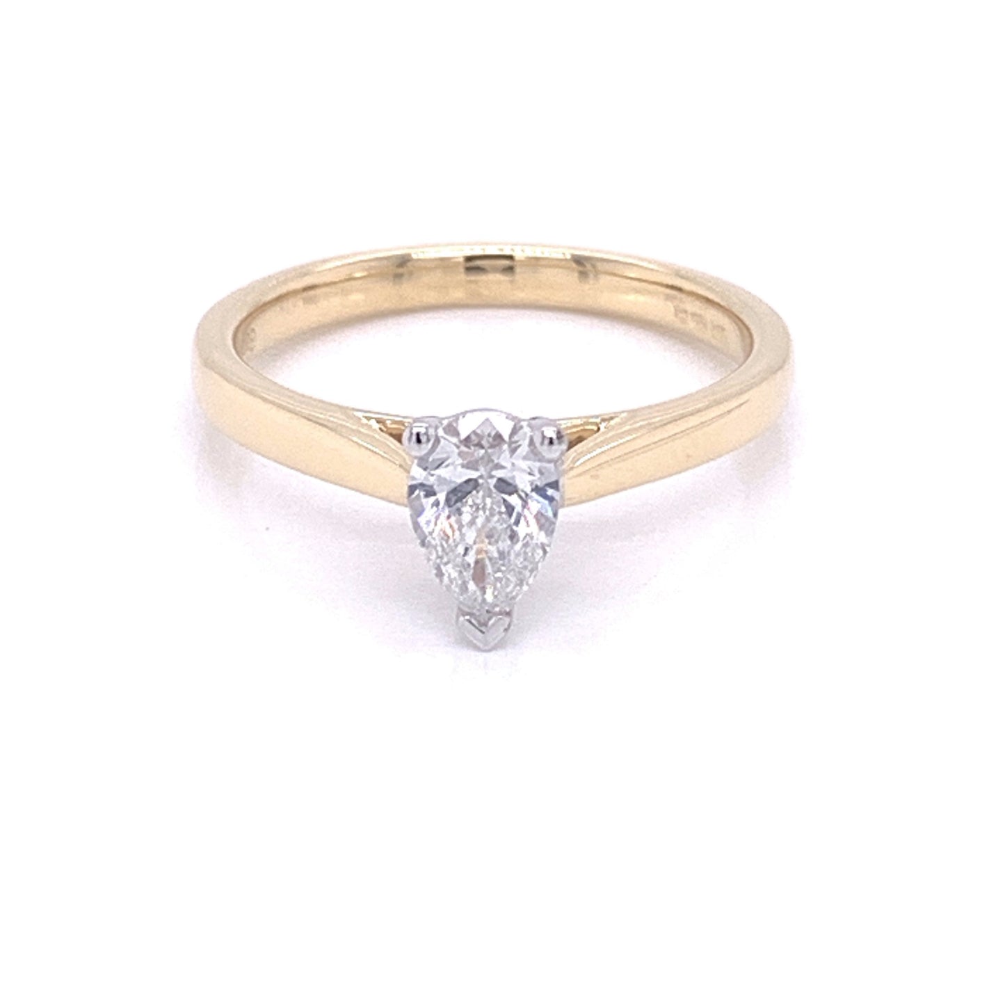 Yellow Gold Pear Shaped Diamond Solitaire Ring - 0.50cts Gardiner Brothers