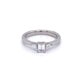 Platinum Emerald and Tapered Baguette Cut Diamond 3 Stone Ring - 0.55cts Gardiner Brothers