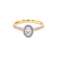 Yellow Gold Oval Aurora Cut Diamond Halo Ring - 0.66cts Gardiner Brothers