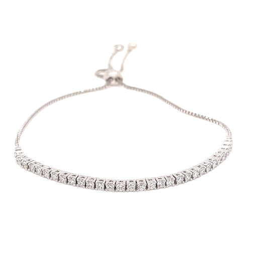 White Gold Diamond Adjustable Tennis Bracelet - 1.50cts  Gardiner Brothers   