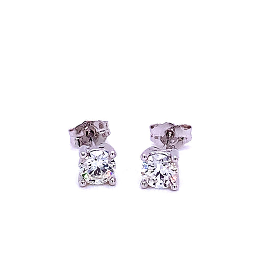 Round Brilliant Cut Diamond Solitaire Earrings - 1.40cts Gardiner Brothers