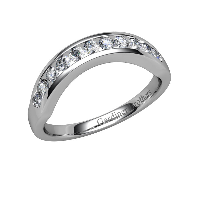 Round Brilliant Cut Shaped 11 Diamond Wedding Band gardiner-brothers