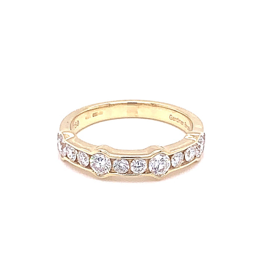 Round Brilliant Cut Diamond, alternating size, Eternity Style Ring gardiner-brothers