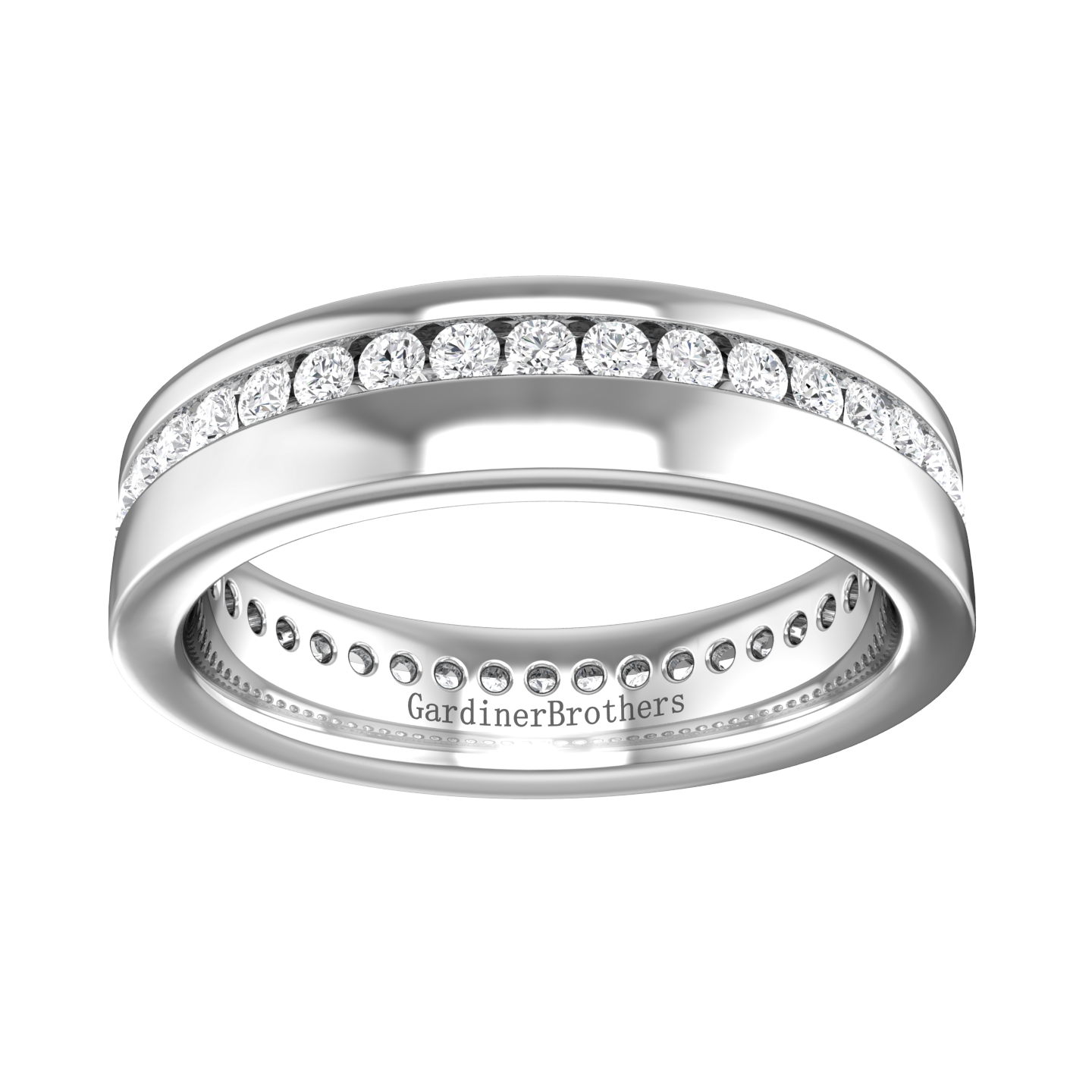 Full Set Round Brilliant Cut Diamond Wedding Band  gardiner-brothers   