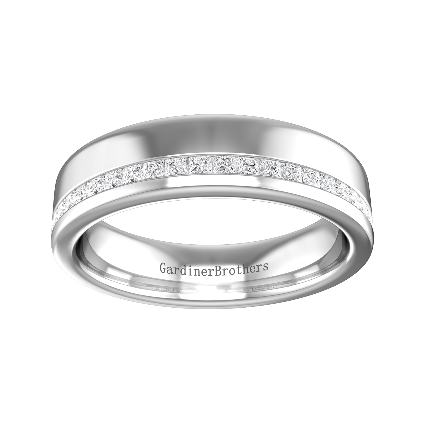 Half Set Princess Cut Diamond Wedding Band  gardiner-brothers   