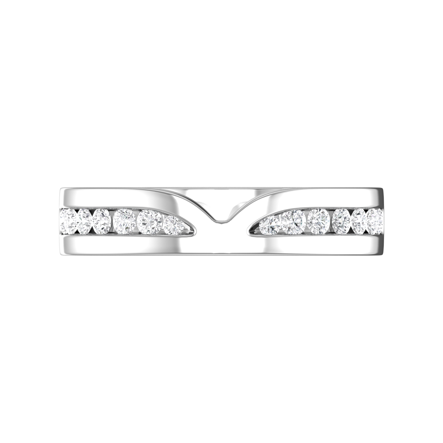 Round Brilliant Cut, Half Bow Tie Diamond Wedding Band  gardiner-brothers   