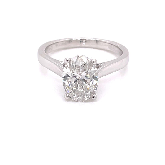 Platinum Oval Shaped Diamond Solitaire Ring - 2.00cts Gardiner Brothers