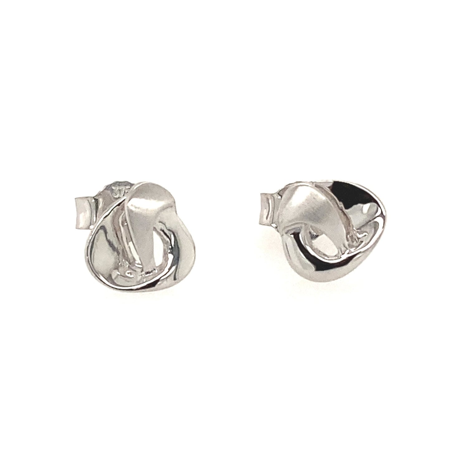 White Gold Knot Stud Earrings  Gardiner Brothers   