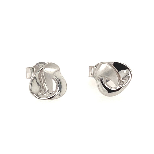 White Gold Knot Stud Earrings  Gardiner Brothers   