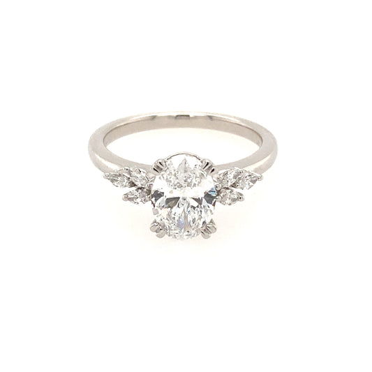 Lab Grown Oval and Marquise Diamond Engagement Ring  Gardiner Brothers