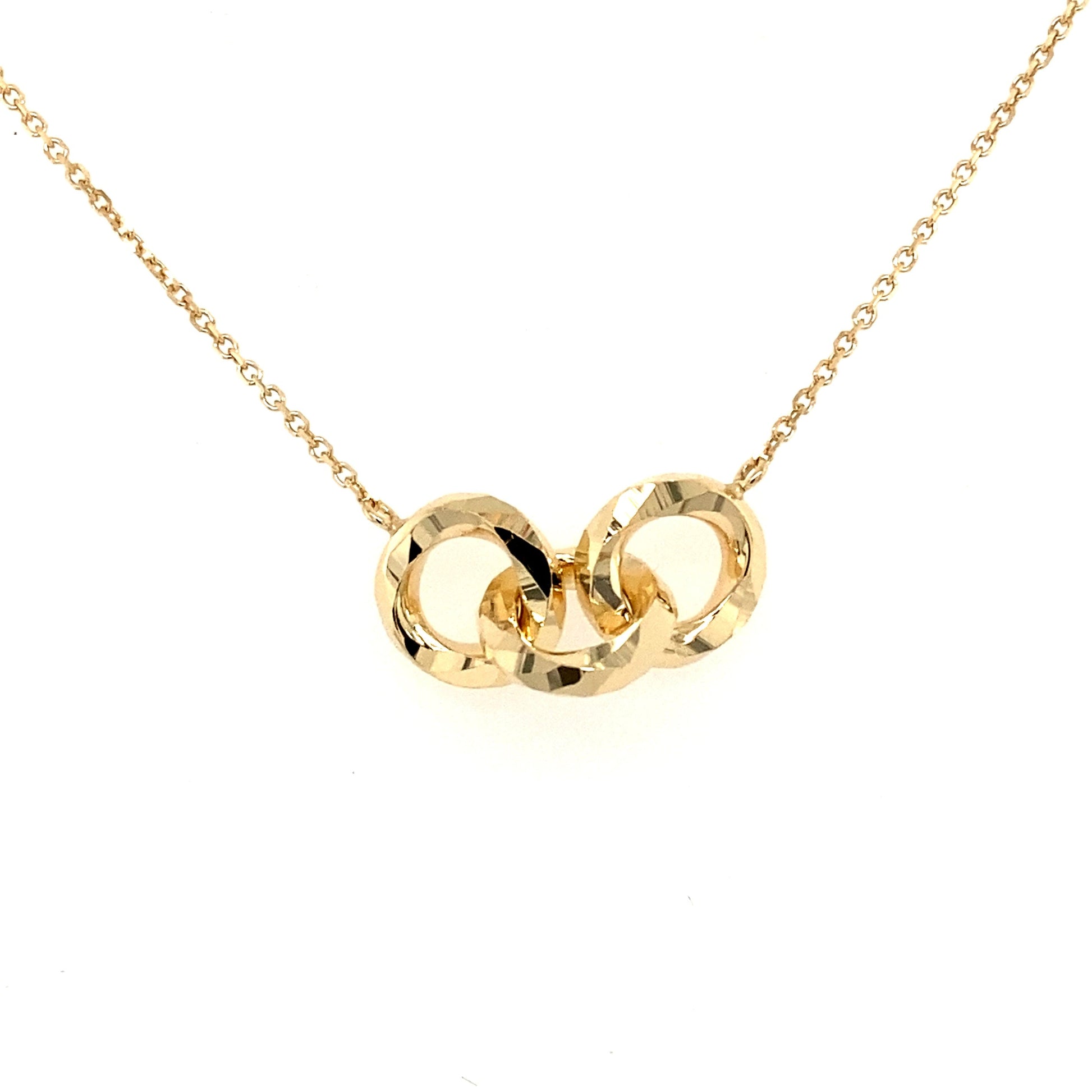 Yellow Gold 3 interlocked Circles Pendant  Gardiner Brothers   