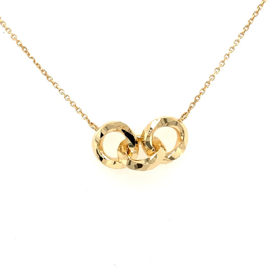 Yellow Gold 3 interlocked Circles Pendant  Gardiner Brothers   