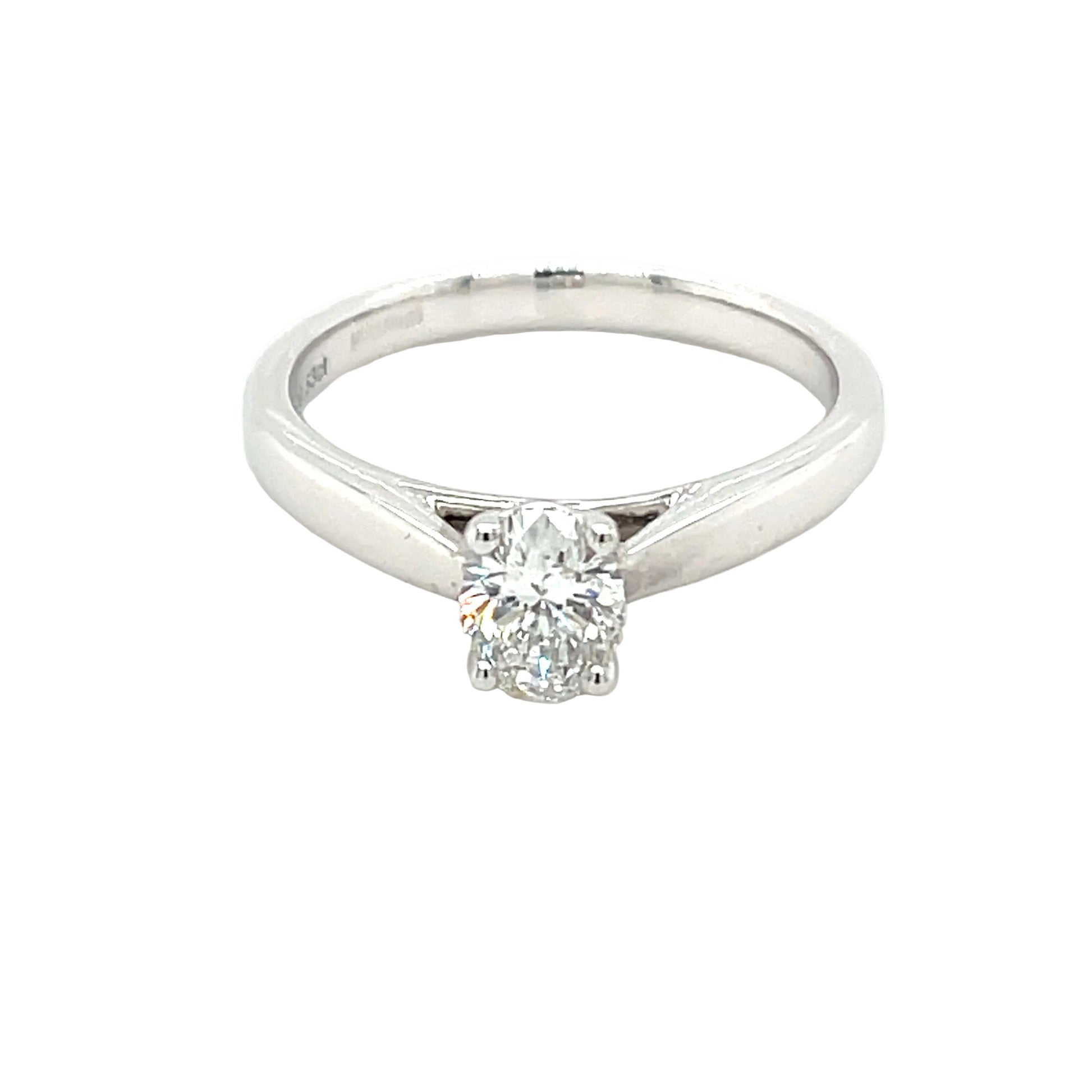 Platinum Oval Shaped Aurora Cut Diamond Solitaire Ring - 0.53cts Gardiner Brothers