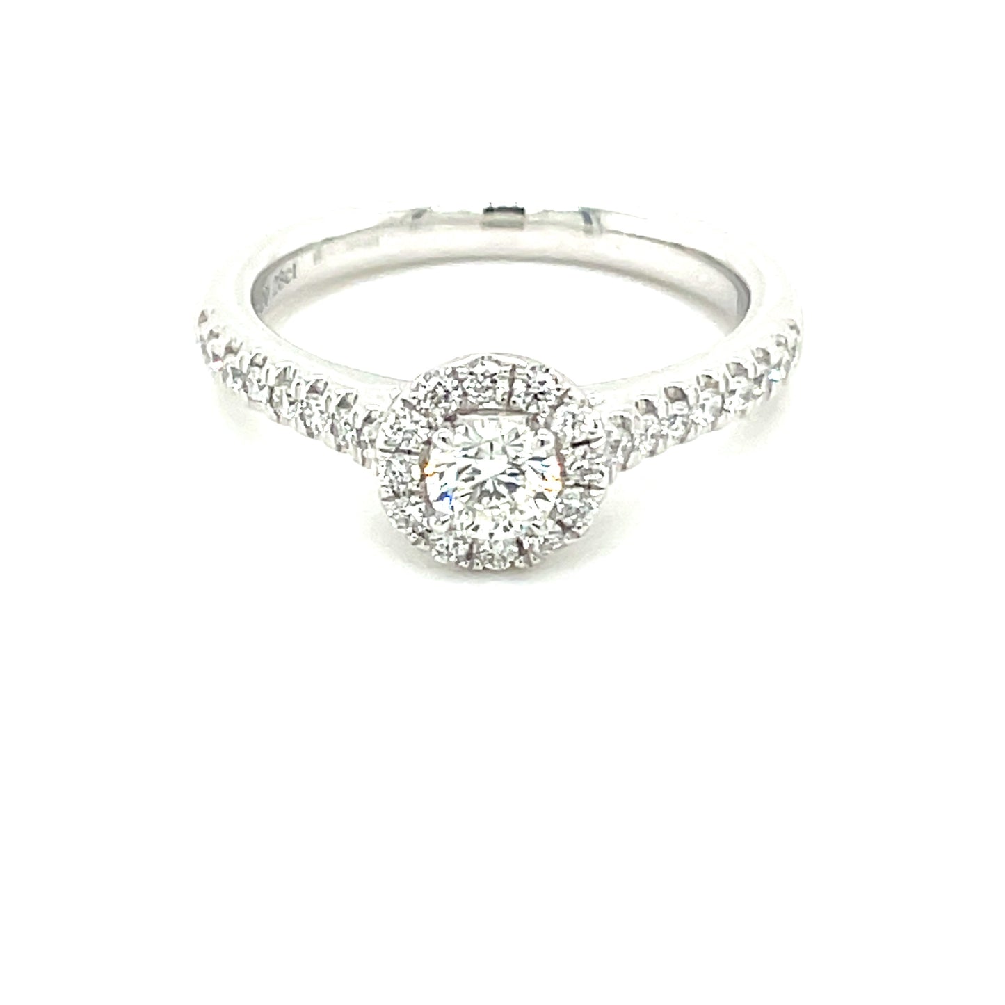 Platinum Aurora Cut Diamond Halo Ring - 0.58cts Gardiner Brothers
