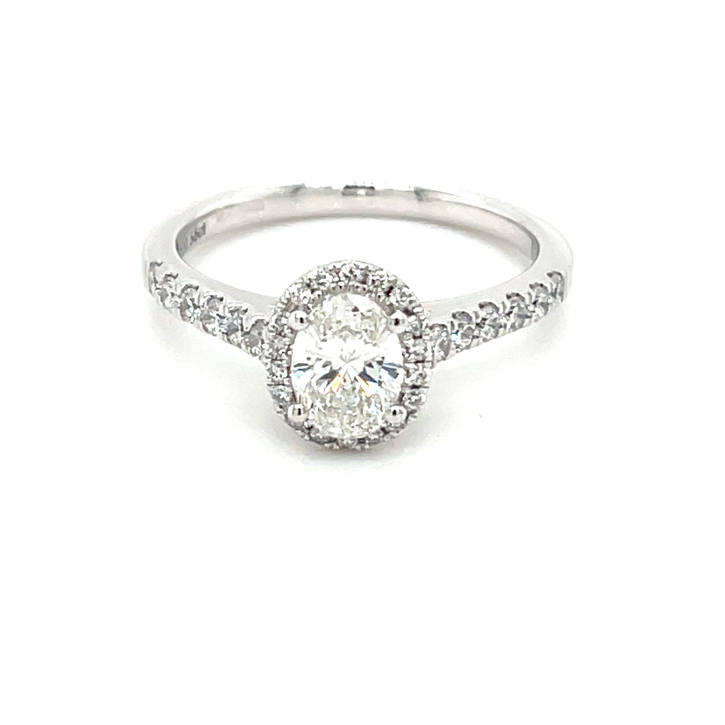 Platinum Aurora Oval Shaped Diamond Halo Ring - 1.09cts Gardiner Brothers