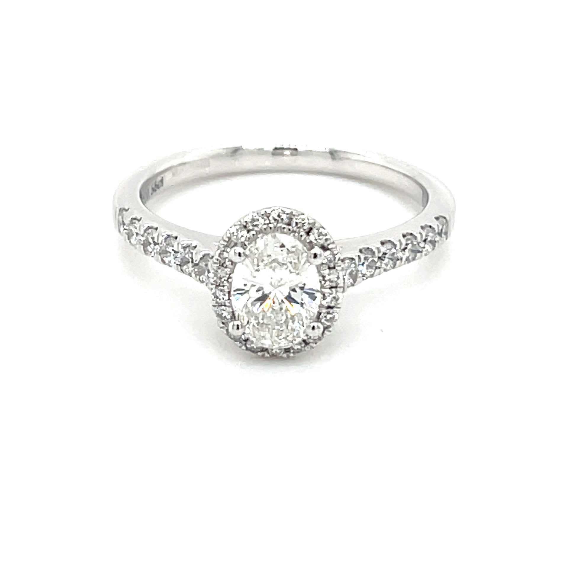 Platinum Aurora Oval Shaped Diamond Halo Ring - 1.09cts Gardiner Brothers