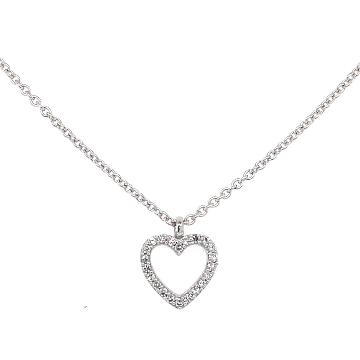 White Gold Diamond Heart Pendant  Gardiner Brothers   