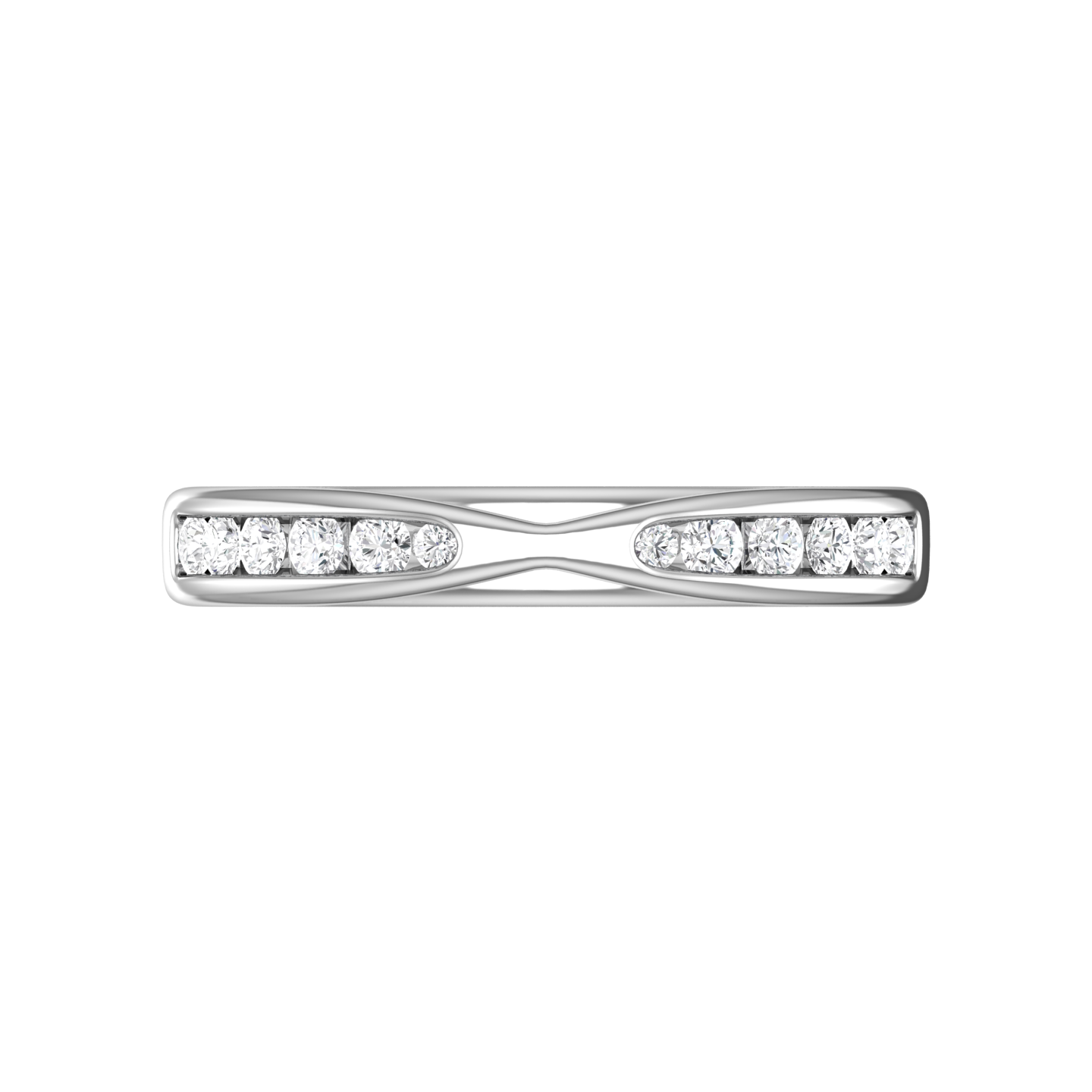 Round Brilliant cut, Bow Tie Shaped Diamond Wedding Band  gardiner-brothers   