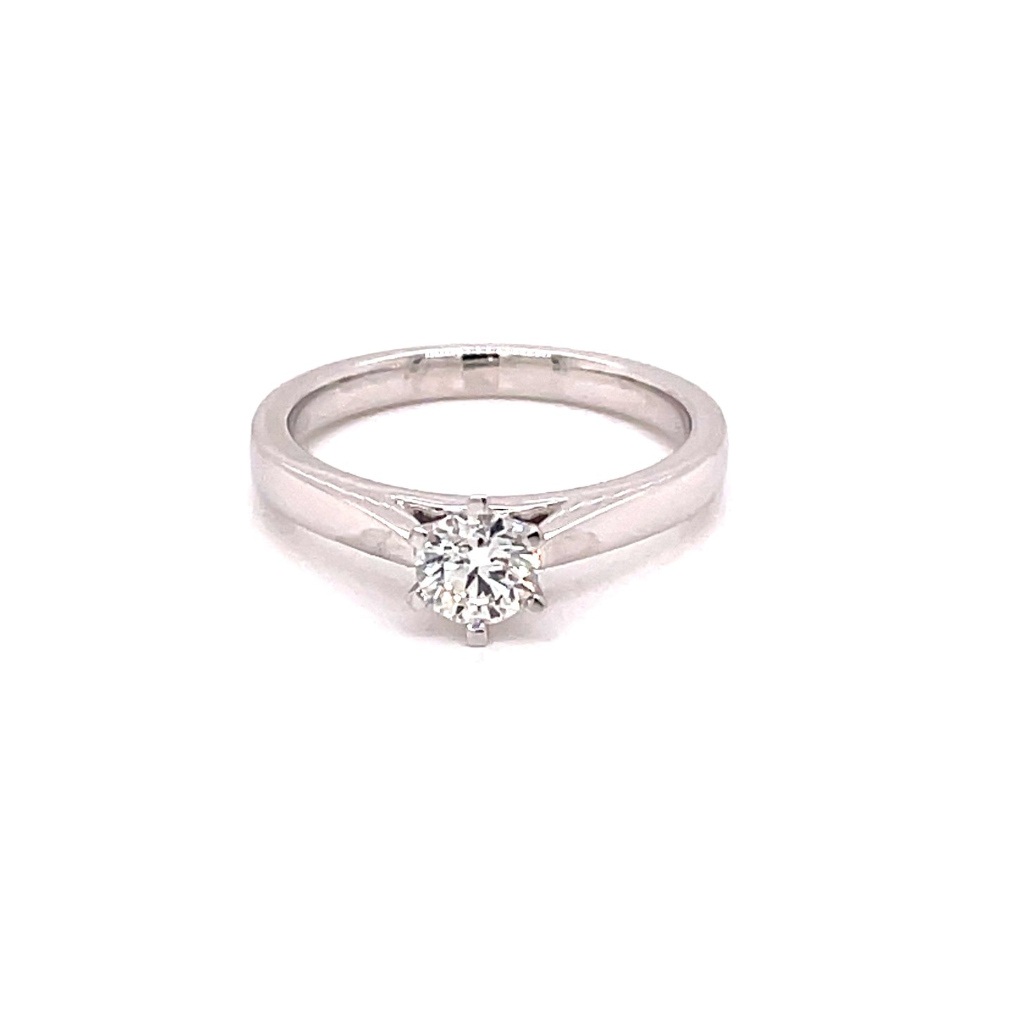 Platinum Round Brilliant Cut Diamond Solitaire Ring - 0.40cts gardiner-brothers