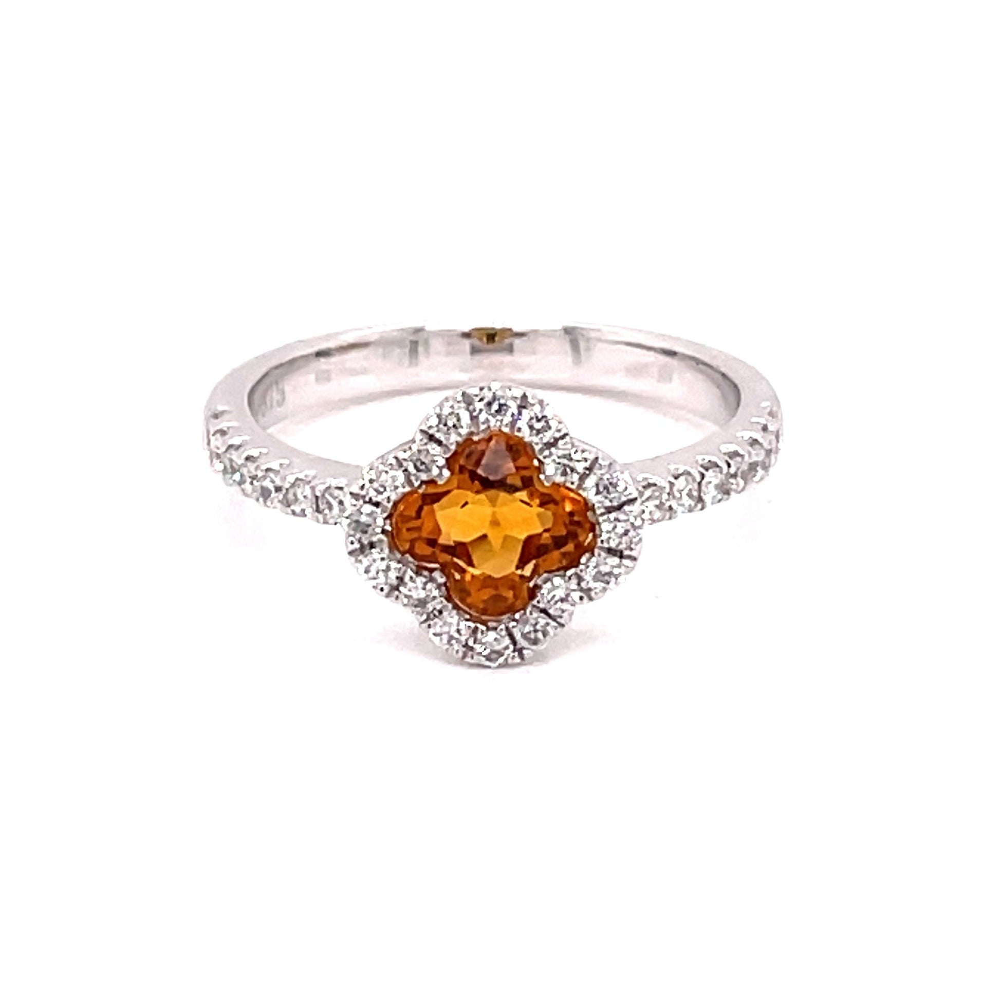 Citrine and Diamond Halo Style Ring  Gardiner Brothers   