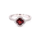 Garnet and Diamond Halo Ring  Gardiner Brothers   