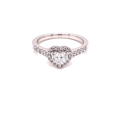 Platinum Heart Shaped Diamond Halo Ring - 0.80cts Gardiner Brothers