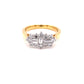 Yellow Gold Emerald and Round Brilliant Cut Diamond Cluster Ring - 0.80cts Gardiner Brothers