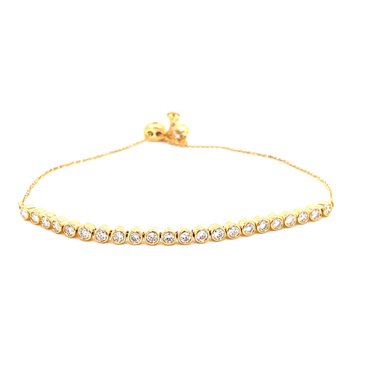 Yellow Gold Adjustable Diamond Tennis Bracelet - 0.80cts Gardiner Brothers