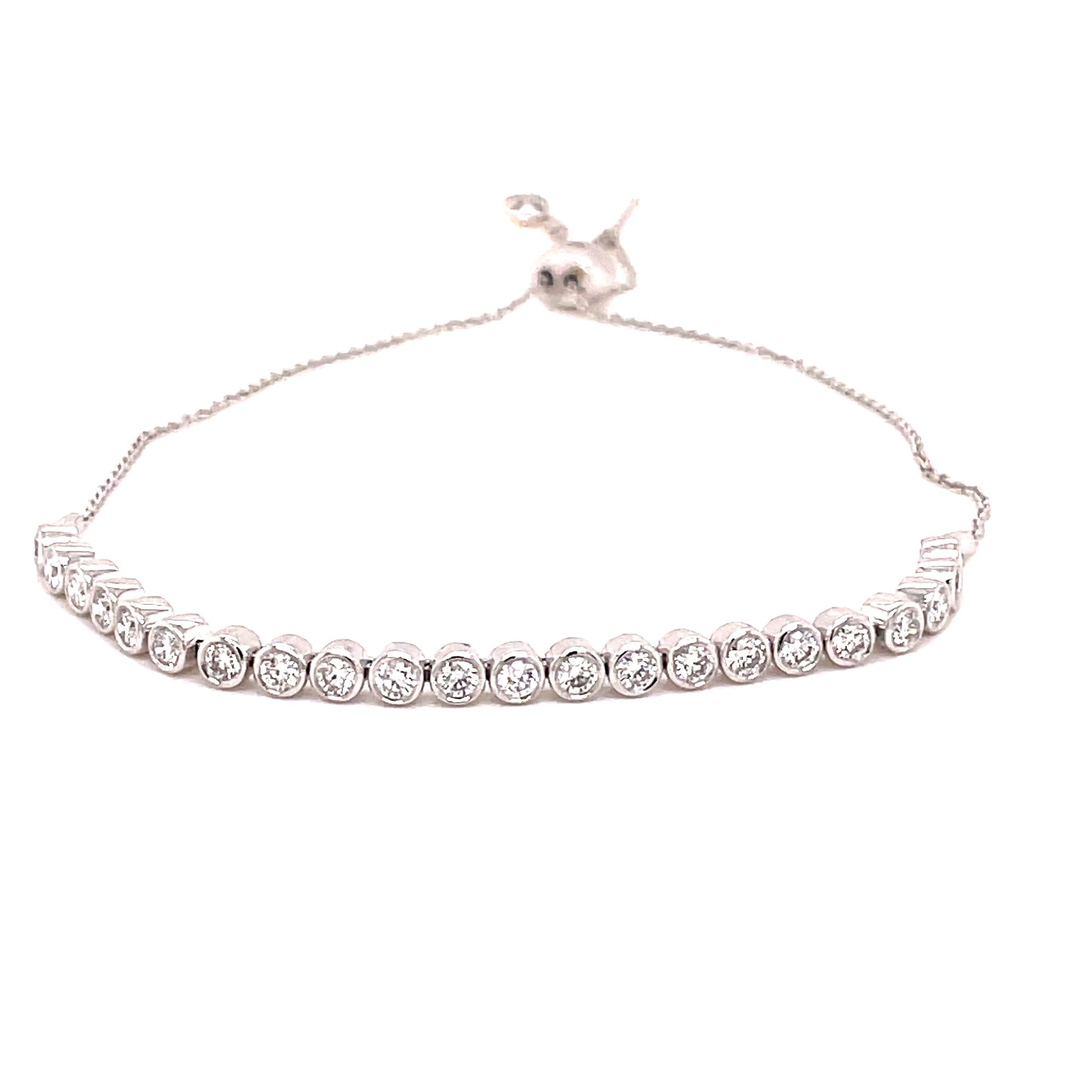 White Gold Adjustable Diamond Tennis Bracelet - 0.80cts Gardiner Brothers