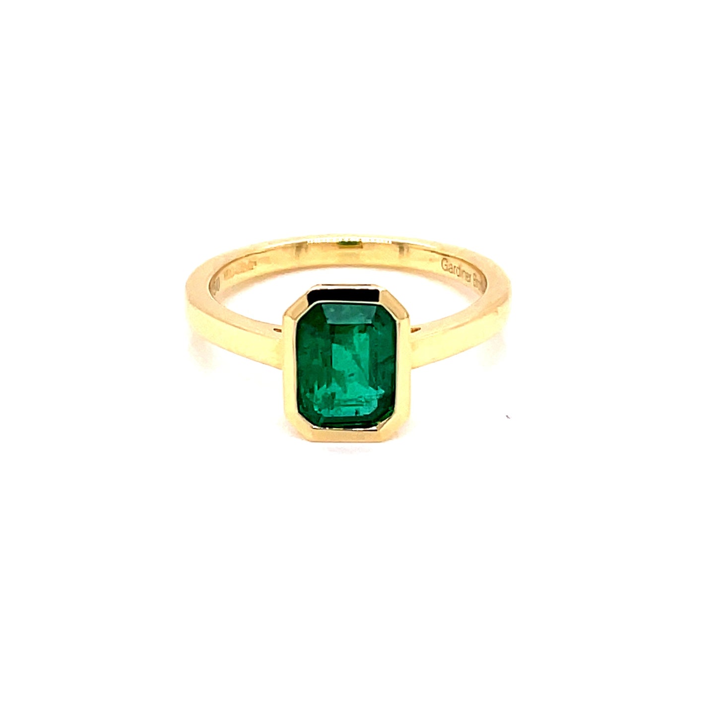 Yellow Gold Octagonal Shaped Emerald Solitaire Ring Gardiner Brothers