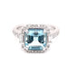Aquamarine and Diamond Halo Style Cluster Ring Gardiner Brothers