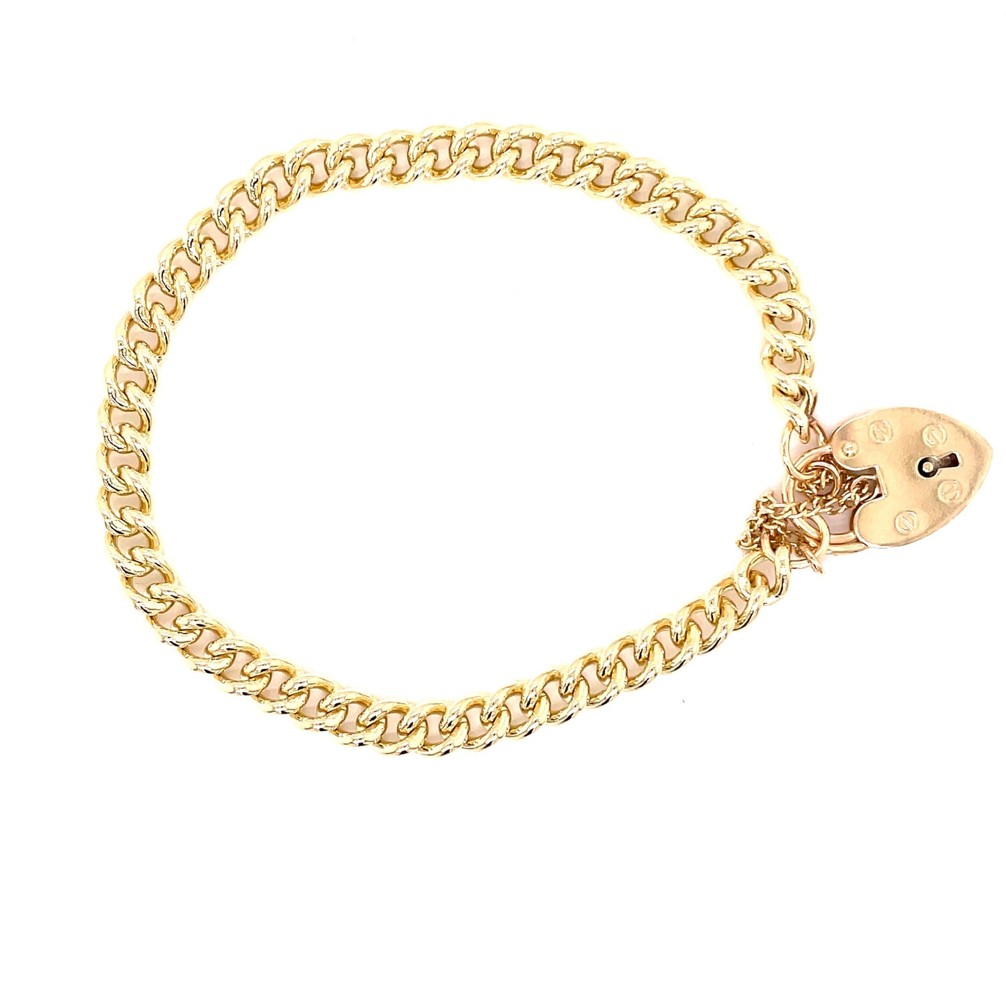 Yellow Gold Heart Padlock Charm Bracelet  Gardiner Brothers   