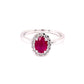 Ruby and Diamond Oval Shaped Halo Ring  Gardiner Brothers   