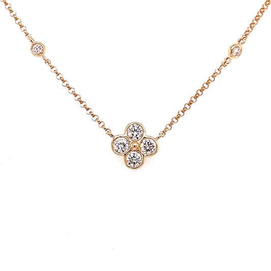 Yellow gold Diamond Flower Style Necklet  Gardiner Brothers   