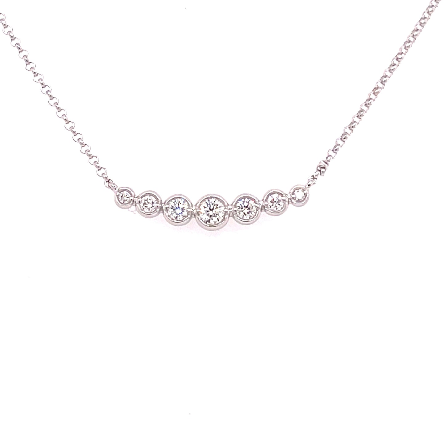 White Gold 7 Stone diamond Necklet  Gardiner Brothers   