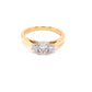 Yellow Gold Oval and Round Brilliant Cut Diamond 3 Stone Ring - 0.63cts Gardiner Brothers