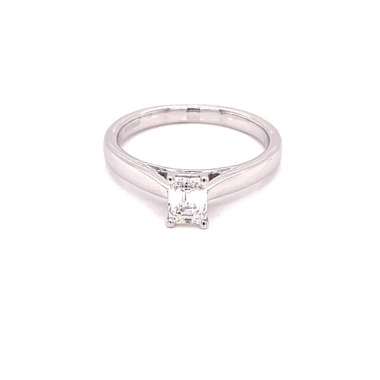 Platinum Emerald Cut Diamond Solitaire Ring - 0.50cts Gardiner Brothers
