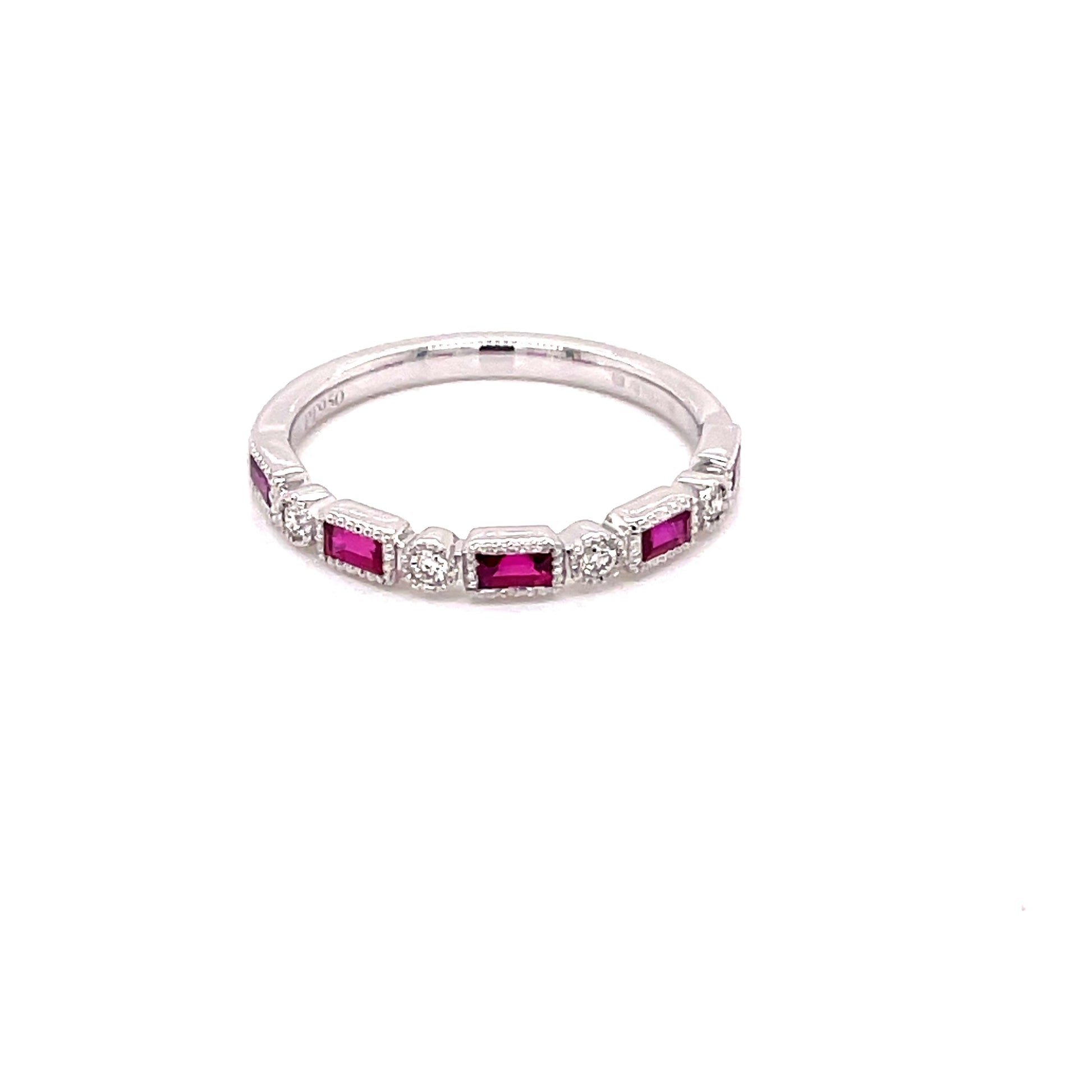 Ruby and Diamond Vintage Style Dress Ring Gardiner Brothers